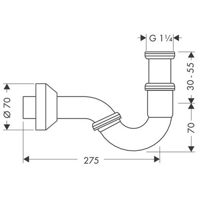 Hansgrohe buissifon, chroom