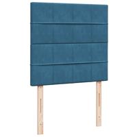Boxspring met matras fluweel blauw 90x190 cm - thumbnail