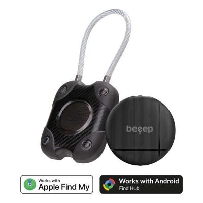 Beeep OneTag Apple Find My & Android Tracker - Waterproof Lock - Black