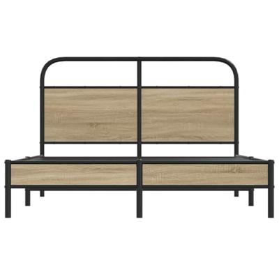 Bedframe zonder matras bewerkt hout gerookt eiken 120x190 cm