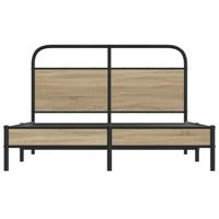 Bedframe zonder matras bewerkt hout gerookt eiken 120x190 cm - thumbnail