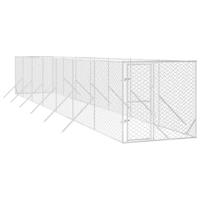 Hondenkennel voor buiten 2x14x2 m gegalvaniseerd staal zilver - thumbnail