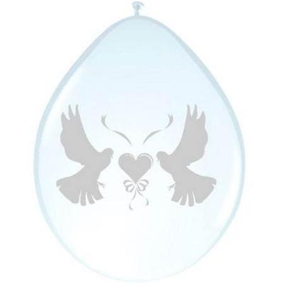 Ballonnen duifjes (8 st) metallic