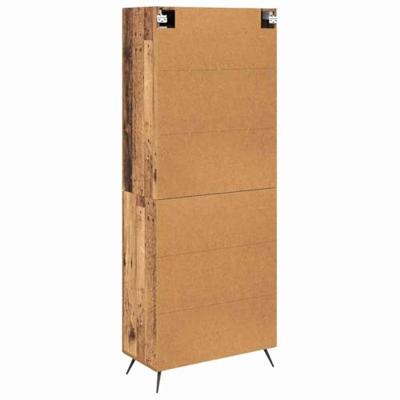 Hoge opbergkast met plank met lade 2 stuks Oudhout bewerkt hout