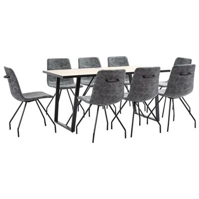 vidaXL 9-delige Eethoek kunstleer zwart vidaXL 9-delige Eethoek kunstleer zwart