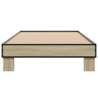 Bedframe bewerkt hout en metaal sonoma eikenkleurig 75x190 cm - thumbnail
