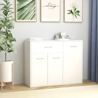 Dressoir 88x30x70 cm bewerkt hout wit - thumbnail