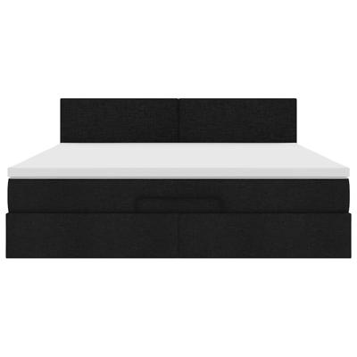Ottoman bed met matras en LED's 100x200 cm stof zwart
