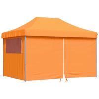 Partytent inklapbaar pop-up met 4 zijwanden oranje - thumbnail