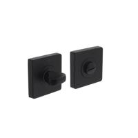 Intersteel toilet-/badkamersluiting met vierkant rozet - 55x55 mm - mat zwart - thumbnail