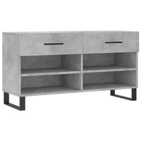 VidaXL Schoenenbank 102x35x55 cm bewerkt hout betongrijs - thumbnail