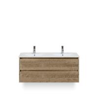 Dante Badmeubelset 120 cm - Natuur Eiken - Keramische Wastafel Wit Enjoy - thumbnail