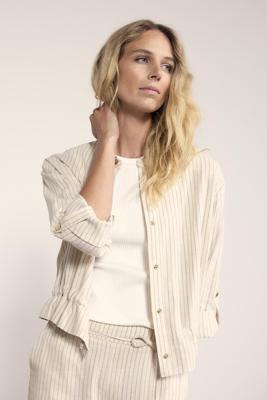 Tramontana Lurex Striped Jacket C03-20-801 Jackets 006800-stone Tramontana Lurex Striped Jacket C03-20-801 Jackets 006800-stone