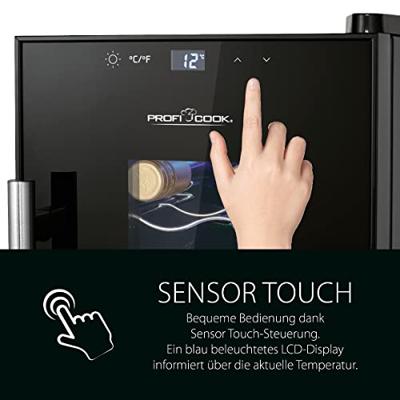 Profi Cook PC-WK 1232 Glaskoelkast 23 l Energielabel: G (A - G) Staand apparaat Zwart