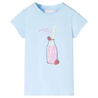 VidaXL Kindershirt 128 zachtblauw - thumbnail