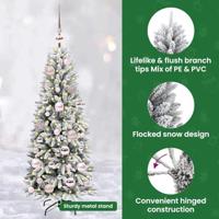 VidaXL Kunstkerstboom wit 120 cm pvc en plastic en staal en pe - thumbnail