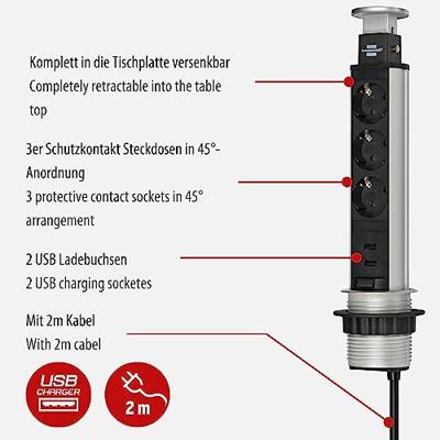 Brennenstuhl Tower Power stekkerdoos met USB
