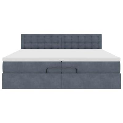 Ottoman bed met matras 200x200 cm fluweel donkergrijs