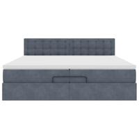 Ottoman bed met matras 200x200 cm fluweel donkergrijs - thumbnail