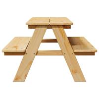 Kindertafel met banken 90x79,5x50 cm massief hout - thumbnail