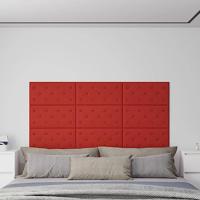 VidaXL Wandpanelen 12 st 2,16 m² 60x30 cm kunstleer wijnrood - thumbnail