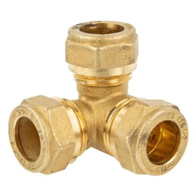 Bonfix knelkoppeling - Hoek T-koppeling - 22mm x 22mm x 22mm - Messing