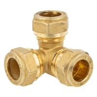 Bonfix knelkoppeling - Hoek T-koppeling - 22mm x 22mm x 22mm - Messing - thumbnail