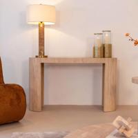 Richmond Ovale Sidetable 'Biltmore' Travertin, 140cm - thumbnail