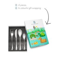 ZILVERSTAD - Kinderartikelen - Kinderbestek 4-dlg Vijverdieren - thumbnail