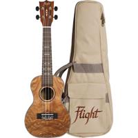 Flight Supernatural Series DUC410 QA Quilted Ash concert ukelele met gigbag - thumbnail