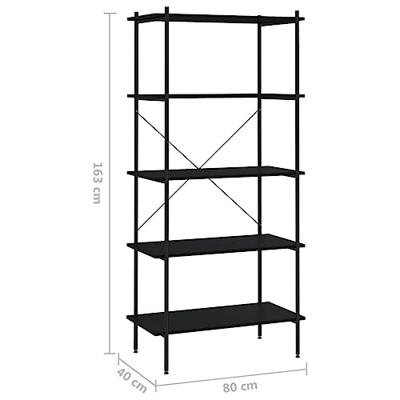 VidaXL Opbergrek 5-laags 80x40x163 cm zwart