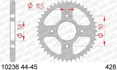 AFAM Chain wheel 428 44z steel silver