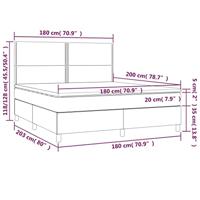 Boxspring met matras stof lichtgrijs 180x200 cm - thumbnail