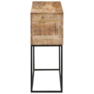 Wandtafel 110x30x75 cm massief ruw mangohout en ijzer