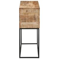 Wandtafel 110x30x75 cm massief ruw mangohout en ijzer - thumbnail
