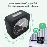 Mebus 25609 Wekker Zendergestuurd Zwart - thumbnail