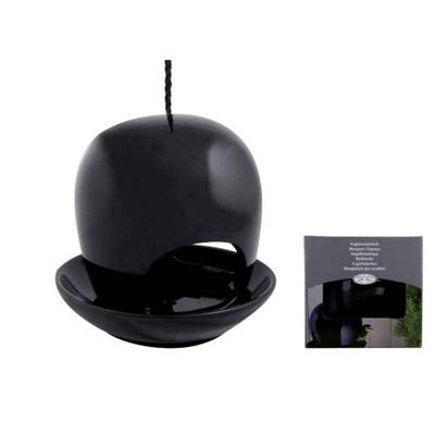 Vogelvoederhuis keramiek zwart / Esschert Design