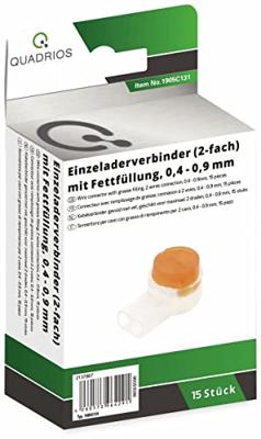 Quadrios 1905C131 Draadconnector Flexibel: 0.13-3.4 mm² Massief: 0.13-0.65 mm² Aantal polen: 2 15 stuk(s) Oranje