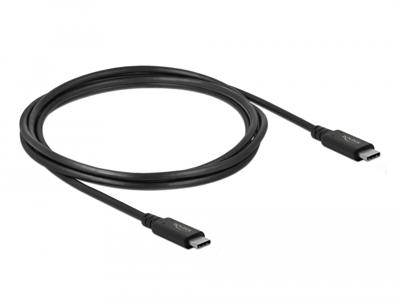 Delock 86980 USB-C-kabel USB-C stekker, USB-C stekker 2.00 m Zwart Delock 86980 USB-C-kabel USB-C stekker, USB-C stekker 2.00 m Zwart