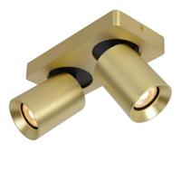 Lucide NIGEL - Plafondspot - LED Dim to warm - GU10 - 2x5W 2200K/3000K - Mat Goud / Messing - thumbnail