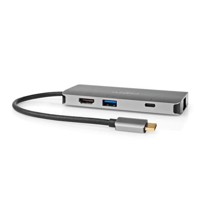USB Multi-Port Adapter | USB 3.2 Gen 1 | USB-C Male | HDMI Output / Micro SD / RJ45 Female / SD / USB-C Female / 3x USB-A Female | 5 Gbps | 0.20 m | Rond | Verguld | PVC | Antraciet USB Multi-Port Adapter | USB 3.2 Gen 1 | USB-C Male | HDMI Output / Micro SD / RJ45 Female / SD / USB-C Female / 3x USB-A Female | 5 Gbps | 0.20 m | Rond | Verguld | PVC | Antraciet