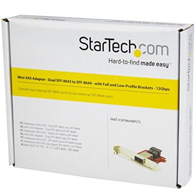 StarTech.com Mini-SAS adapter - dual SFF-8643 naar SFF-8644 - full/low-profile steunen - 12Gbps