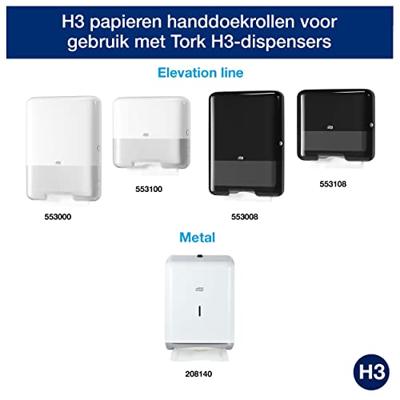 Tork papieren handdoeken Advanced, 2-laags, 250 vellen, systeem H3, wit, pak van 15 stuks