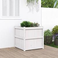VidaXL Plantenbak 70x70x70 cm massief grenenhout wit - thumbnail