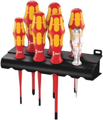 Wera 160 iS/7 Schroevendraaierset VDE 7-delig Plat, Kruiskop Phillips, Kruiskop Pozidriv