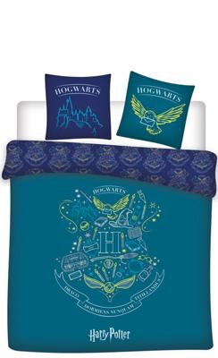 Harry Potter Dekbedovertrek groen/ turquoise - Polyester Harry Potter Dekbedovertrek groen/ turquoise - Polyester