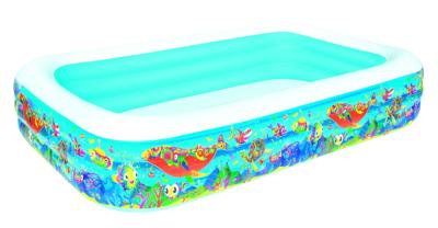 Bestway Opblaasbaar Zwembad 3 Kamers Bloemenpatroon 305x183x56 cm +6 Jaar Tuin 54121