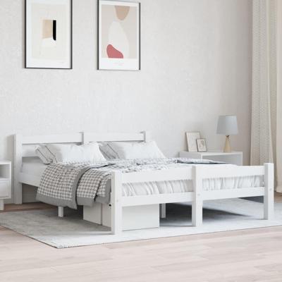Bedframe massief grenenhout wit 120x200 cm Bedframe massief grenenhout wit 120x200 cm
