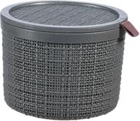 Curver Jute Mandje Rond 2 Liter - Stijlvol Donkergrijs Design - thumbnail