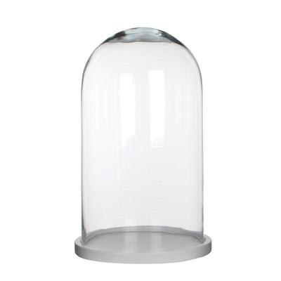 Hella stolp glas met onderbord 38xd24cm